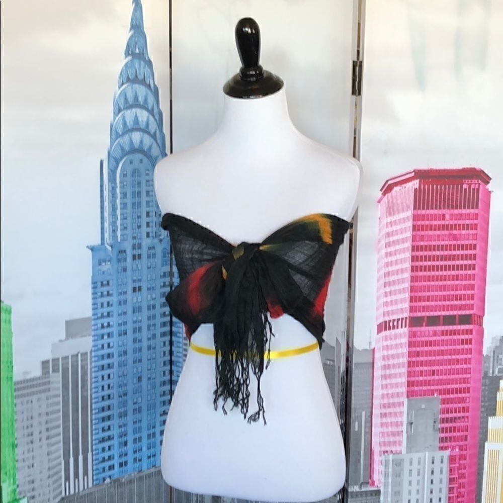 Pretty black / red / yellow scarf - Picture 5 of 6